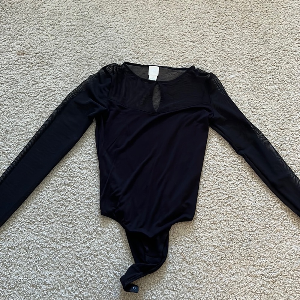 H&M mesh black bodysuit